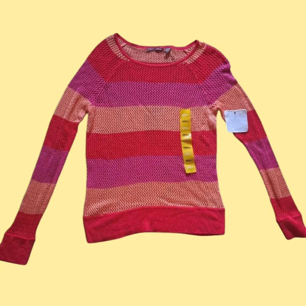 525america Tart Combo Mesh Long-sleeved Round Neck Multicolored Top Size Small
